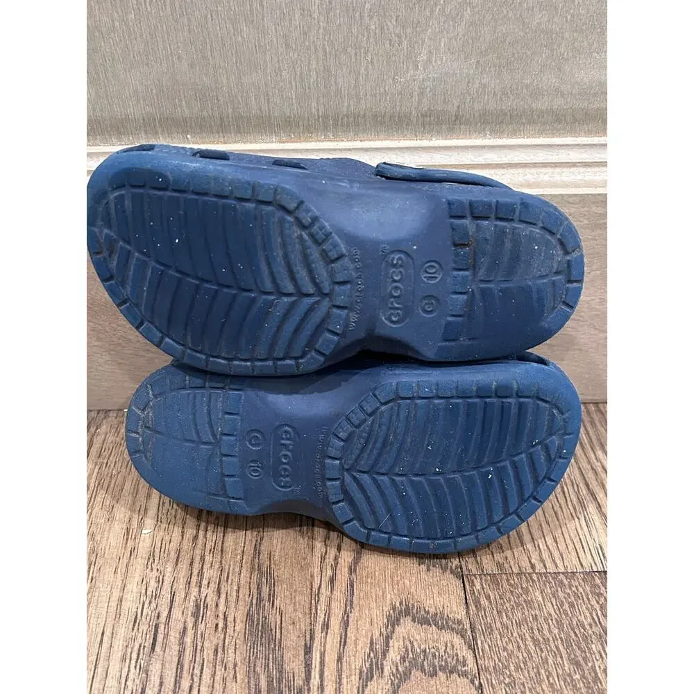 Crocs Kids Classic Clog Navy Blue Shoes Sandals Sz C10 Beach Pool Camp Summer